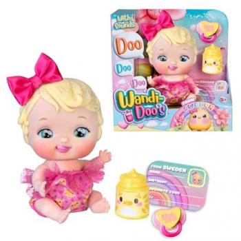 Wandi-Doo - Muñeco bebé Caucásico con pañal de pollitos, incluye 2 accesorios: biberón y chupete