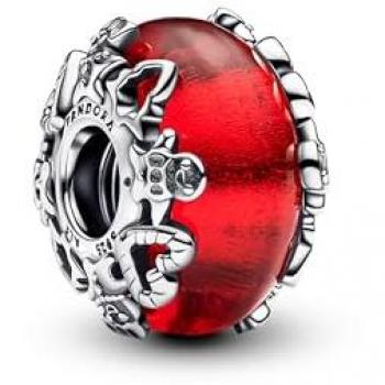 Charm de Navidad de Cristal de Murano Pandora - Magia Navideña en Rojo | Plata