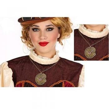 Atosa-56358 Atosa-56358-accesorio Disfraz Steampunk Collar Mujer 56358 Oro