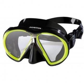 Atomiczsubframe black de black mascara de buceo negroamarillo