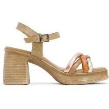 Sandalias de tacón de piel beige Ibbie con cierre de hebilla y altura de 8cm