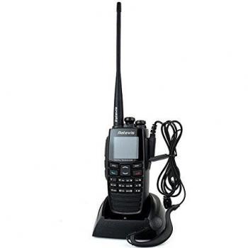 Retevis RT2 DPMR Digital Walkie Talkie VHF + UHF 136-174 + 400-470MHz 5W 256 Canales VOX GPS Banda Dual Escanear Radio Transmitor