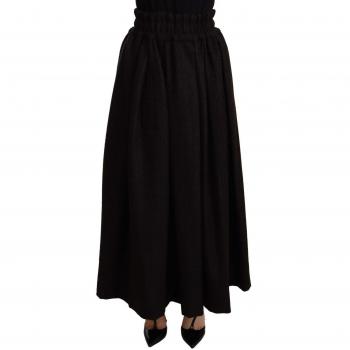 Dolce & Gabbana Black Wool High Waist Maxi Skirt - IT40|S, Midi Skirts, female, Black, Size: XS
