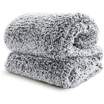 Bedsure Manta Sofa Invierno Grande - Manta Cama 90 Sherpa Extra Suave, Manta Decorativa Cubre Sofas Felpa 150x200 cm, Gris Oscuro
