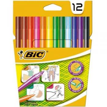 Estuche de 12 Rotuladores de Colores BIC para Escuela