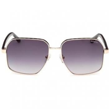Guess GU00107 Women's Polarized Sunglasses - Black/Rose Gold with Gradient Lens, 58mm