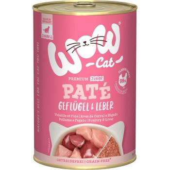 WOW Cat Junior 12 x 400 g - Pack Ahorro - Aves e hígado