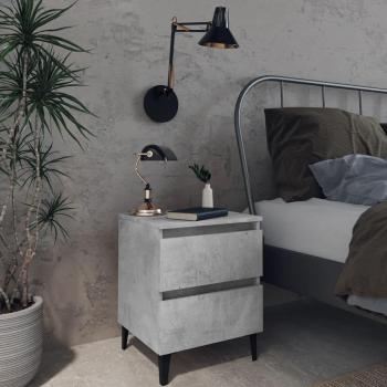 Mesita de noche moderna con patas de metal, dimensiones 40x35x50 cm, disponible en blanco, negro y roble sonoma, ideal para habitación, salón o estudio
