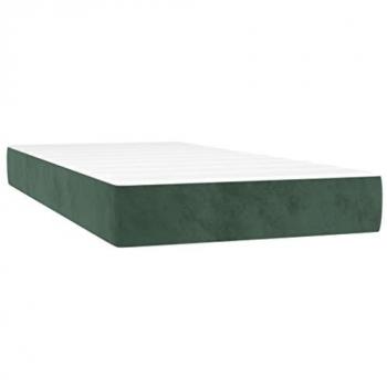 Colchón de muelles ensacados terciopelo verde oscuro 80x220x20 cm