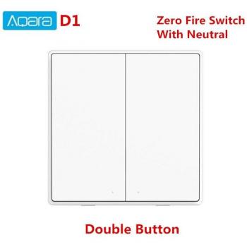 Interruptor de pared inteligente Aqara D1 Zigbee con 3 botones, control de voz y conexión neutra para Xiaomi Mi Home