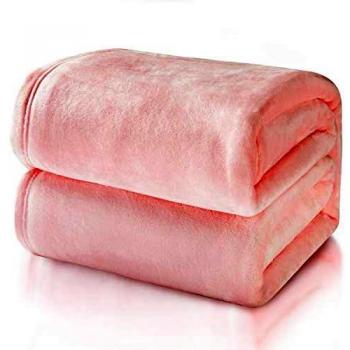 Bedsure Manta para Sofás de Franela 230x270cm - Manta para Cama 180 Reversible de 100% Microfibre Extra Suave - Manta Rosada Transpirable