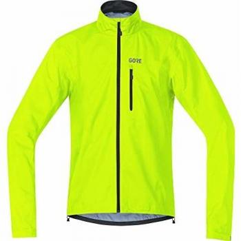GORE Wear Chaqueta impermeable de ciclismo para hombre, L, Amarillo neón, 100034
