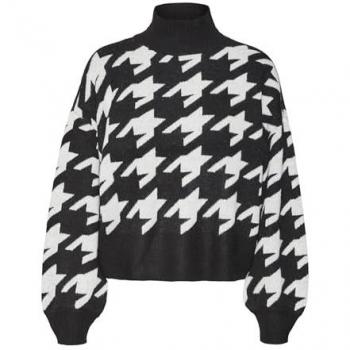 Vero Moda Women's Black High Neck Sweater - Vmmira Pullover, Regular Fit, Size M