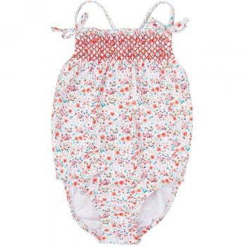 Bañador de niña con estampado floral y tirantes cruzados