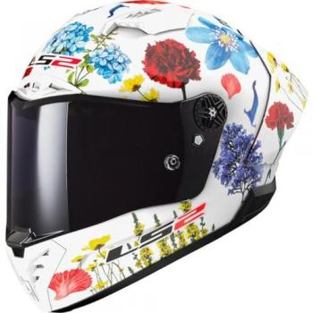 Casco Integral LS2 FF805 Thunder Carbon GP Aero Flowers Blanco
