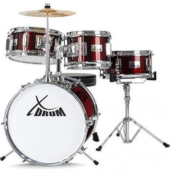 XDrum 7102 - Set de batería para niños con plato, baquetas, método y DVD