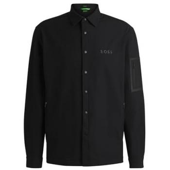Camisa Overshirt BOSS B Lite L 10263160 Negra para Hombre, Manga Larga, Impermeable y con Cuatro Vías de Estiramiento - Talla M