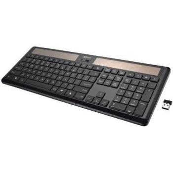 Trust Helios - Teclado (RF inalámbrico, QWERTZ, Inalámbrico, Negro, 5m, USB)