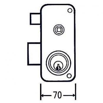Cerradura Sobreponer 2556BP 75x45mm Derecha Gris MCM 2556BP-70-D
