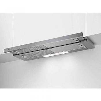 Campana Extractora Extraíble AEG DPB5950M, 90 cm, Inoxidable, 3 Velocidades + Intensivo, Potencia de hasta 537 m3/h, Nivel de Ruido 63 dB(A), Luces LED incorporadas, Clase Energética A
