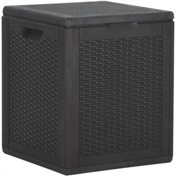 vidaXL Garden Storage Box 90L Black PP Rattan