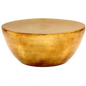 vidaXL Hammered Aluminium Coffee Table 70x30 cm Brass