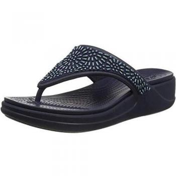 Crocs Crocs Monterey Diamante Wedge Flip, Womens Monterey Diamante, Blue