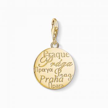 Gold Prague Charm Pendant Coin by Thomas Sabo, female, yellow, size: ONE SIZE