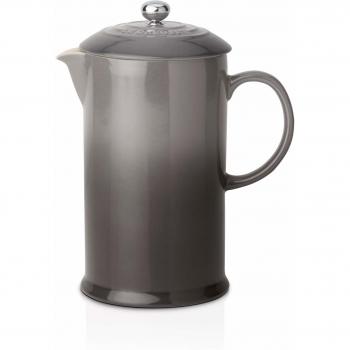 Le Creuset Stoneware Cafetière French Press with Stainless Steel Plunger, 1 Litre, Serves 3-4 Cups, Flint, 91028200444000