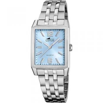 Reloj de Mujer Lotus Square 18985/3 Acero Inoxidable 316L Plateado Correa Azul Analógico