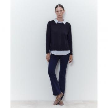 Jersey de mujer con faldón camisero
