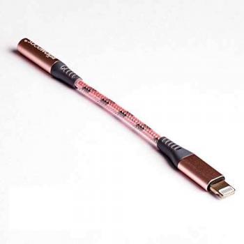 BOOMPODS Audioline (Apple MFI Certified) 3.5mm AUX Jack Headphone Lightning Audio Adapter Braided Cable Cord Connector For iPhone Headphones (Rose Gold)