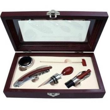 Estuche Madera 5 Pzas.Para Vino Mod. 7271