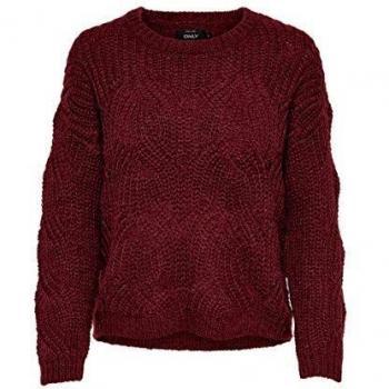 Only Onlhavana L/s Pullover Knt Noos Mujer, Rojo