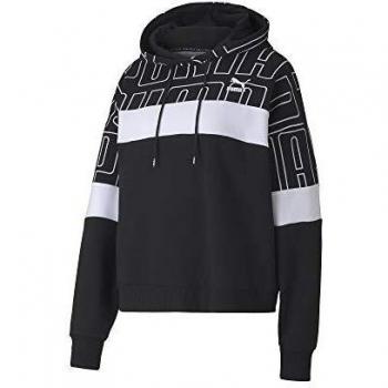 Puma AOP Hoody Sudadera, Mujer, Black, XS