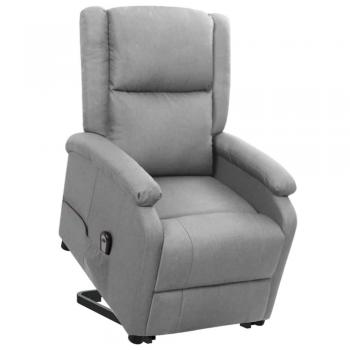 Sillón reclinable de pie de tela gris claro vidaXL