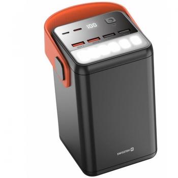 Batería Externa Swissten Power Line 60000 mAh 65W con Power Delivery y Luz LED Negra