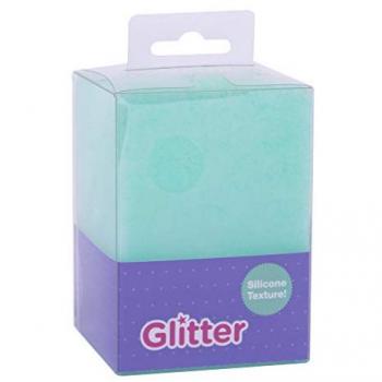Cubilete de Silicona Glitter Turquesa 7x7x10 cm - Artículos de Oficina