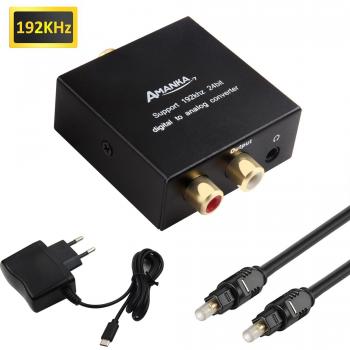 AMANKA 192kHz Convertidor Digital a Analógico, DAC Audio Óptico Coaxial