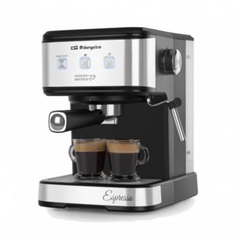 Cafetera Express Orbegozo EX5210 - Máquina de Café Espresso 20 Bares Negra/Acero Inoxidable con Control Electrónico