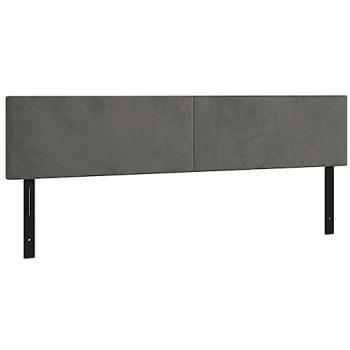 Cabeceros 2 unidades de terciopelo gris oscuro 90x5x78/88 cm