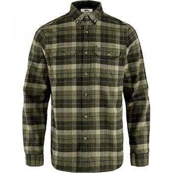 Camisa de manga larga Fjällräven Singi Heavy Flannel, color marrón verde caqui, talla L