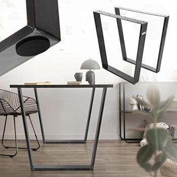 Set de 2 Patas de Mesa Industrial en Acero Vintage 75x72 cm, Diseño en Forma V