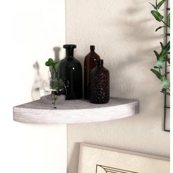 vidaXL Wall Corner Shelf - Concrete Grey, 25x25x3.8 cm, MDF