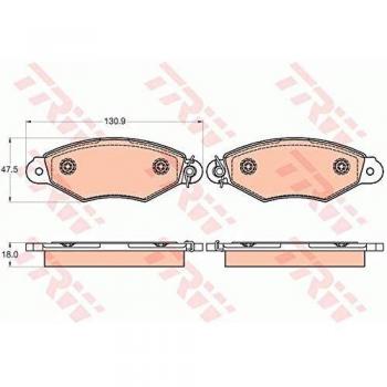 Juego de pastillas de freno TRW GDB2024 para frenos de disco, delantero, compatible con Renault Kangoo I