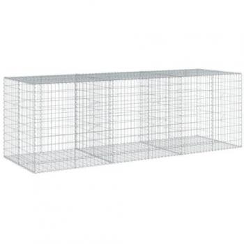vidaXL Gabion Basket with Cover 300x100x100 cm Galvanised Iron