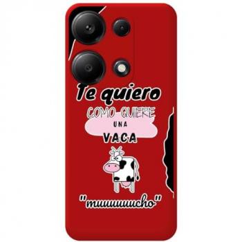 Funda Silicona Líquida Roja con Diseño de Vaca para Xiaomi Redmi Note 13 Pro 4G