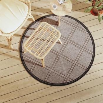 Alfombra de exterior PP marrón Ø120 cm