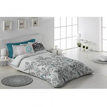 Secaneta Set Nórdica Edredón, Funda Almohada y Sábana Bajera, Modelo Liceo, Cama 135 cm, 220 x 240 cm, Azul Noche