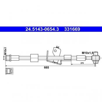 Latiguillo de freno ATE 24.5143-0654.3 - Alta calidad y resistencia